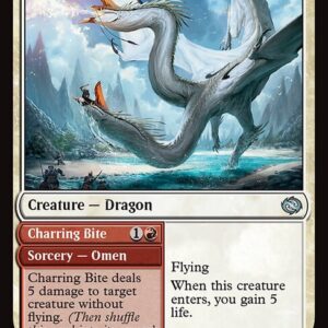 Tarkir: Dragonstorm - 232 - Twinmaw Stormbrood // Charring Bite - Uncommon - W - Non-foil (Front)