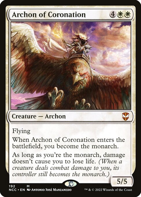 New Capenna Commander - 192 - Archon of Coronation - Mythic - W - Non-foil (Front)