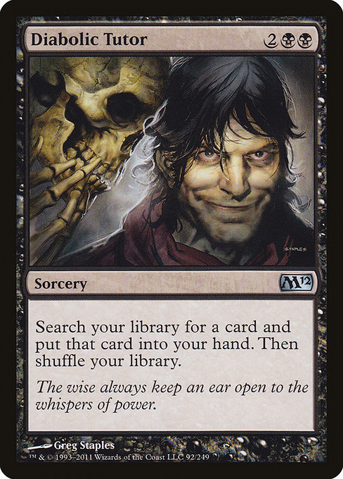 Magic 2012 - 92 - Diabolic Tutor - Uncommon - B - Non-foil (Front)