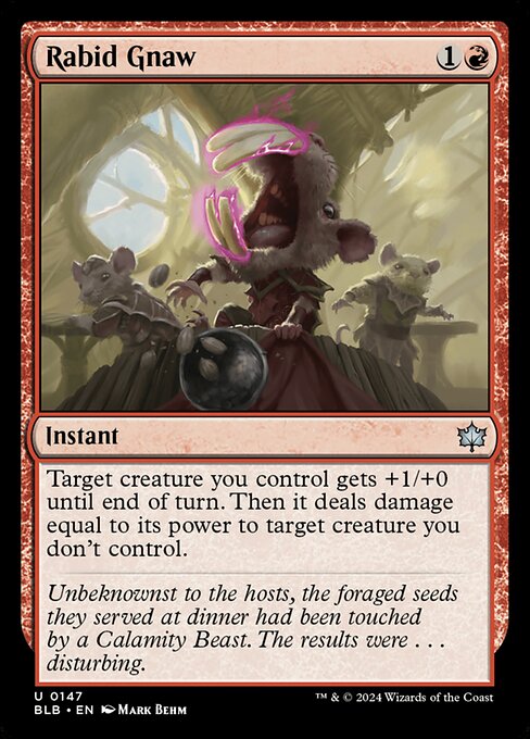 Bloomburrow - 147 - Rabid Gnaw - Uncommon - R - Foil (Front)