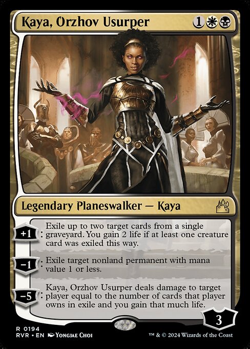 Ravnica Remastered - 194 - Kaya, Orzhov Usurper - Rare - WB - Foil (Front)
