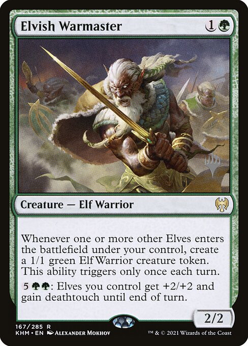 Kaldheim Promos - 167p - Elvish Warmaster - Rare - G - Foil - Promo (Front)