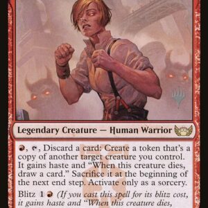 Streets of New Capenna Promos - 112p - Jaxis, the Troublemaker - Rare - R - Foil - Promo (Front)