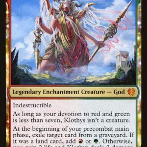 Theros Beyond Death Promos - 220p - Klothys, God of Destiny - Mythic - RG - Foil - Promo (Front)