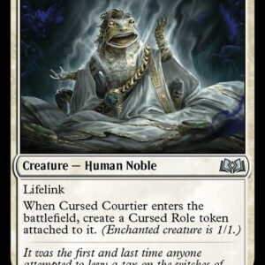 Wilds of Eldraine - 9 - Cursed Courtier - Uncommon - W - Non-foil (Front)