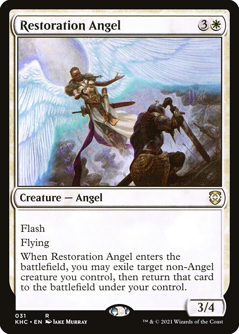 Kaldheim Commander - 31 - Restoration Angel - Rare - W - Non-foil (Front)