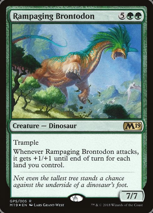 M19 Gift Pack - GP5 - Rampaging Brontodon - Rare - G - Foil - Promo (Front)