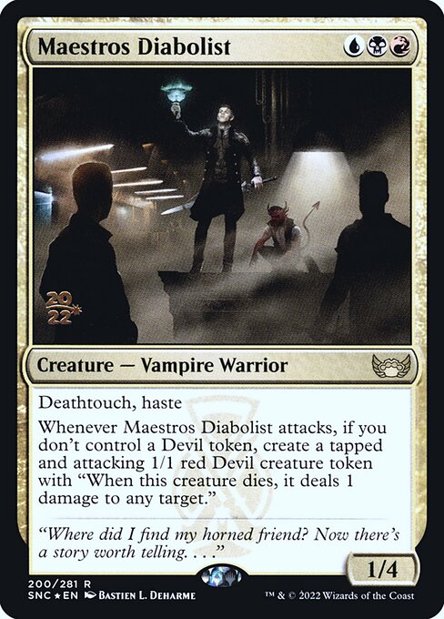 Streets of New Capenna Promos - 200s - Maestros Diabolist - Rare - Multi - Foil - Datestamped Promo (Front)