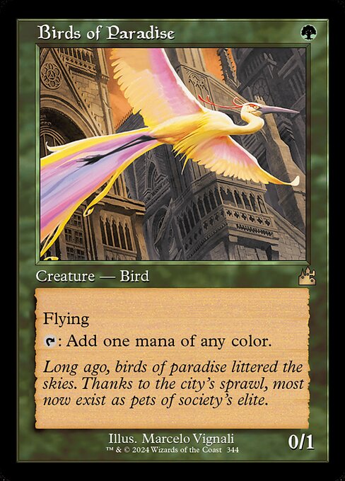 Ravnica Remastered - 344 - Birds of Paradise - Rare - G - Non-foil (Front)