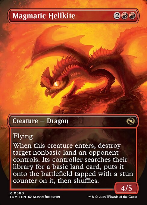 Tarkir: Dragonstorm - 380 - Magmatic Hellkite // Magmatic Hellkite - Rare - C - Foil (Back)