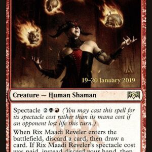 Ravnica Allegiance Promos - 109s - Rix Maadi Reveler - Rare - R - Foil - Datestamped Promo (Front)