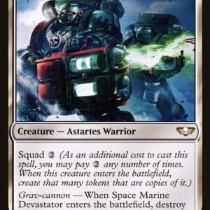 Warhammer 40,000 Commander - 14 - Space Marine Devastator - Rare - W - Non-foil (Front)