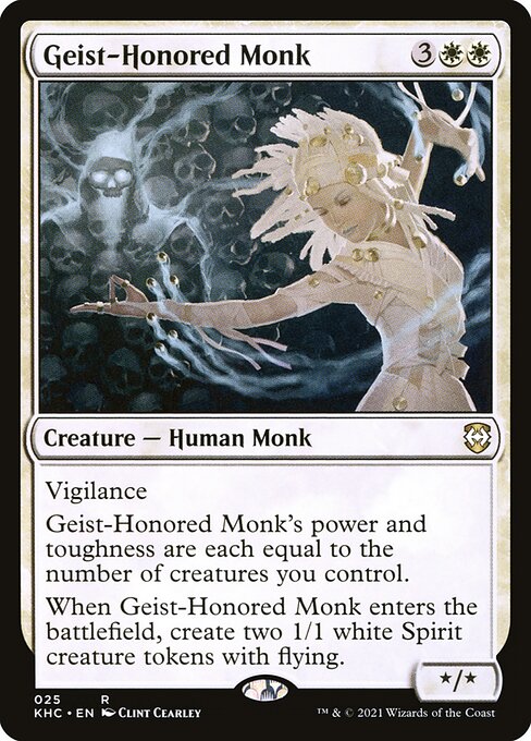 Kaldheim Commander - 25 - Geist-Honored Monk - Rare - W - Non-foil (Front)