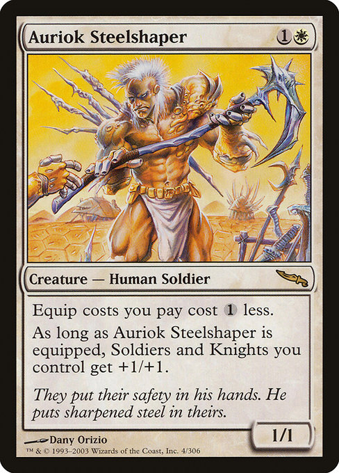 Mirrodin - 4 - Auriok Steelshaper - Rare - W - Non-foil (Front)