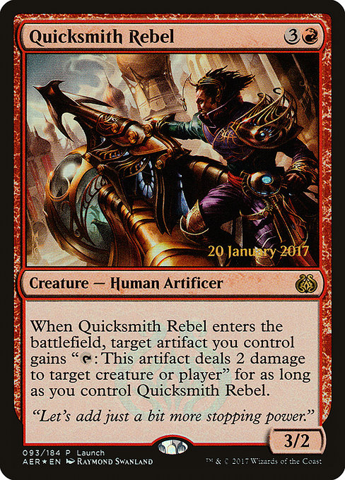 Aether Revolt Promos - 93 - Quicksmith Rebel - Rare - R - Foil - Datestamped Promo (Front)