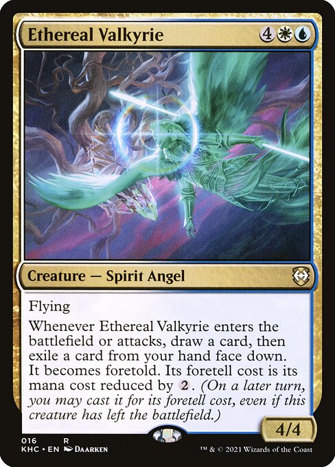 Kaldheim Commander - 16 - Ethereal Valkyrie - Rare - WU - Non-foil (Front)
