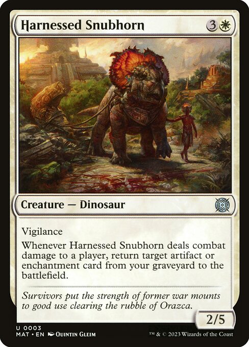 March of the Machine: The Aftermath - 3 - Harnessed Snubhorn - Uncommon - W - Non-foil (Front)