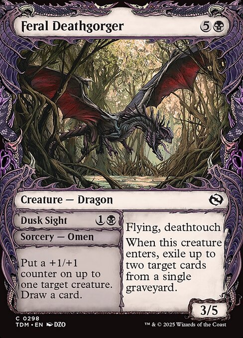 Tarkir: Dragonstorm - 298 - Feral Deathgorger // Dusk Sight - Common - B - Non-foil (Front)
