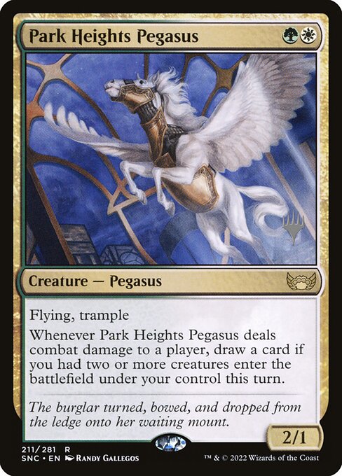 Streets of New Capenna Promos - 211p - Park Heights Pegasus - Rare - WG - Foil - Promo (Front)