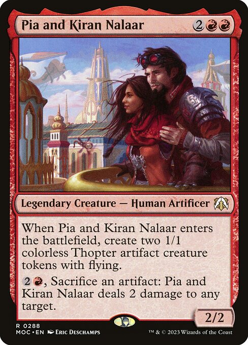 March of the Machine Commander - 288 - Pia and Kiran Nalaar - Rare - R - Non-foil (Front)