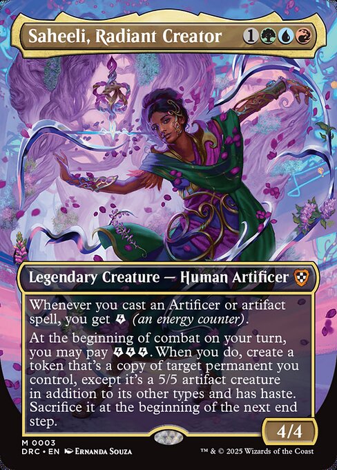 Aetherdrift Commander - 3 - Saheeli, Radiant Creator - Mythic - Multi - Foil (Front)