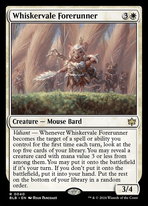 Bloomburrow - 40 - Whiskervale Forerunner - Rare - W - Non-foil (Front)