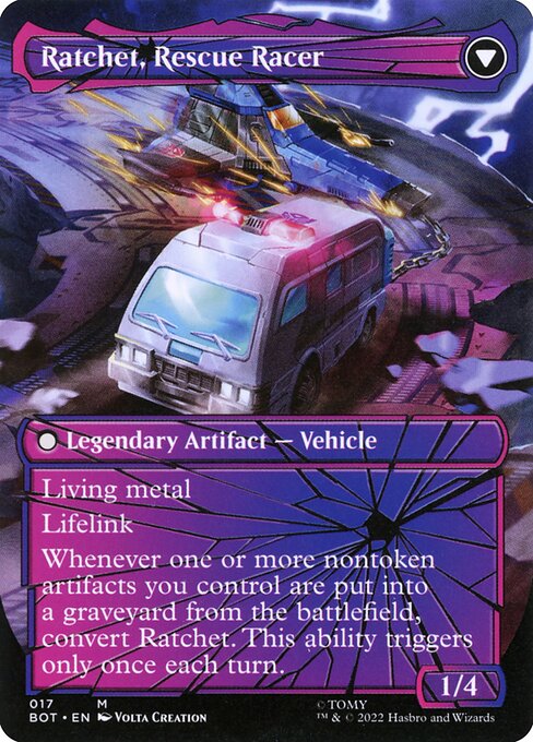 Transformers - 17 - Ratchet, Field Medic // Ratchet, Rescue Racer - Mythic - C - Non-foil (Back)