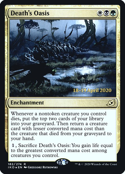 Ikoria: Lair of Behemoths Promos - 182s - Death's Oasis - Rare - Multi - Foil - Datestamped Promo (Front)