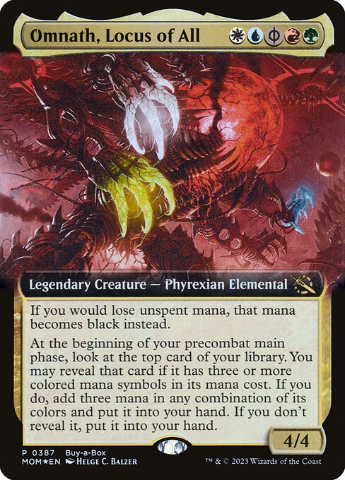 March of the Machine - 387 - Omnath, Locus of All - Rare - Multi - Foil - Promo (Front)