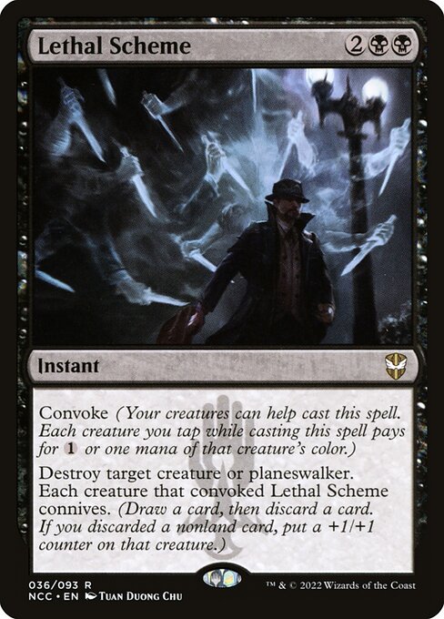 New Capenna Commander - 36 - Lethal Scheme - Rare - B - Non-foil (Front)