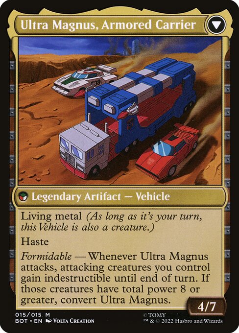 Transformers - 15 - Ultra Magnus, Tactician // Ultra Magnus, Armored Carrier - Mythic - C - Foil (Back)