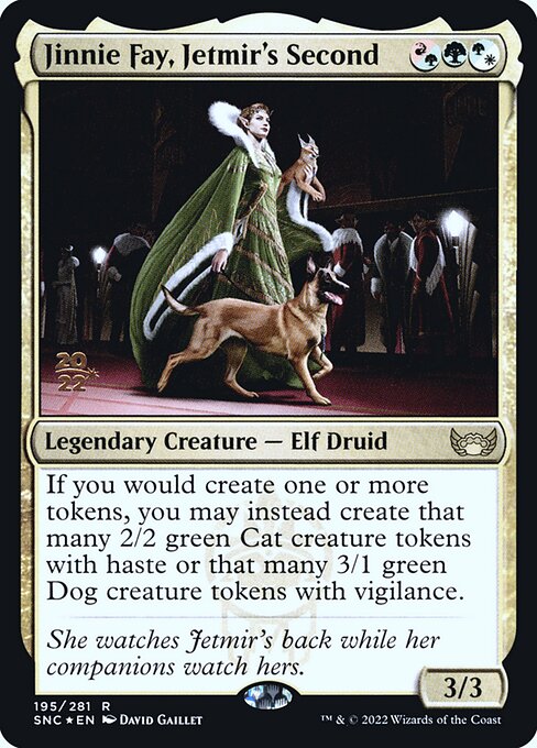 Streets of New Capenna Promos - 195s - Jinnie Fay, Jetmir's Second - Rare - Multi - Foil - Datestamped Promo (Front)