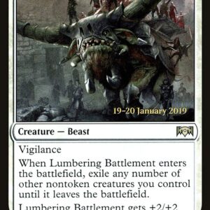 Ravnica Allegiance Promos - 15s - Lumbering Battlement - Rare - W - Foil - Datestamped Promo (Front)