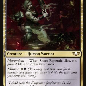 Warhammer 40,000 Commander - 142 - Sister Repentia - Rare - WB - Non-foil (Front)