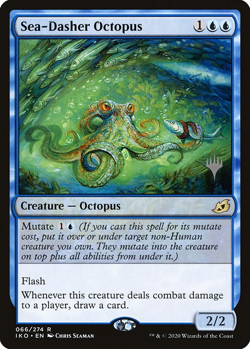 Ikoria: Lair of Behemoths Promos - 66p - Sea-Dasher Octopus - Rare - U - Foil - Promo (Front)