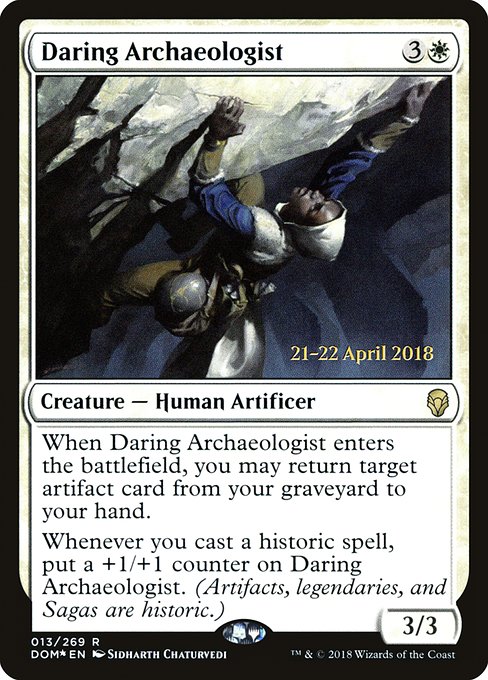 Dominaria Promos - 13s - Daring Archaeologist - Rare - W - Foil - Datestamped Promo (Front)