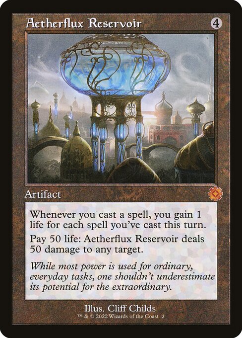 The Brothers' War Retro Artifacts - 2 - Aetherflux Reservoir - Mythic - C - Non-foil (Front)