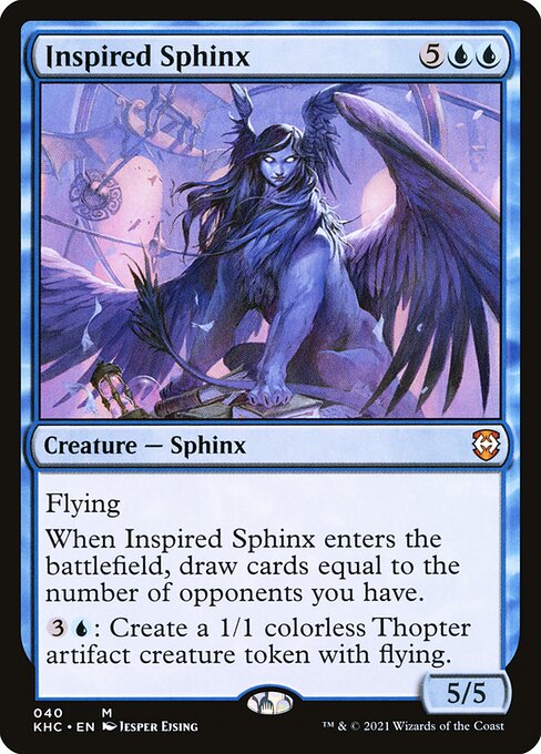 Kaldheim Commander - 40 - Inspired Sphinx - Mythic - U - Non-foil (Front)