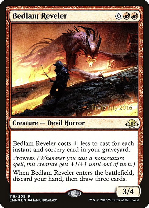 Eldritch Moon Promos - 118s - Bedlam Reveler - Rare - R - Foil - Datestamped Promo (Front)