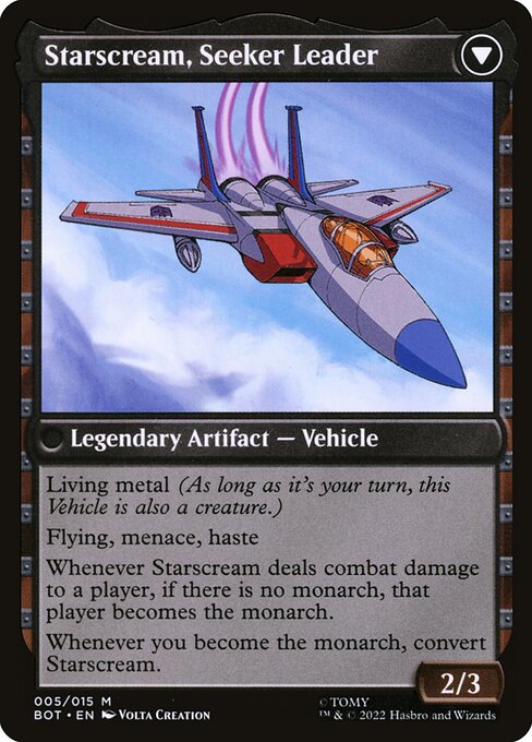 Transformers - 5 - Starscream, Power Hungry // Starscream, Seeker Leader - Mythic - C - Non-foil (Back)