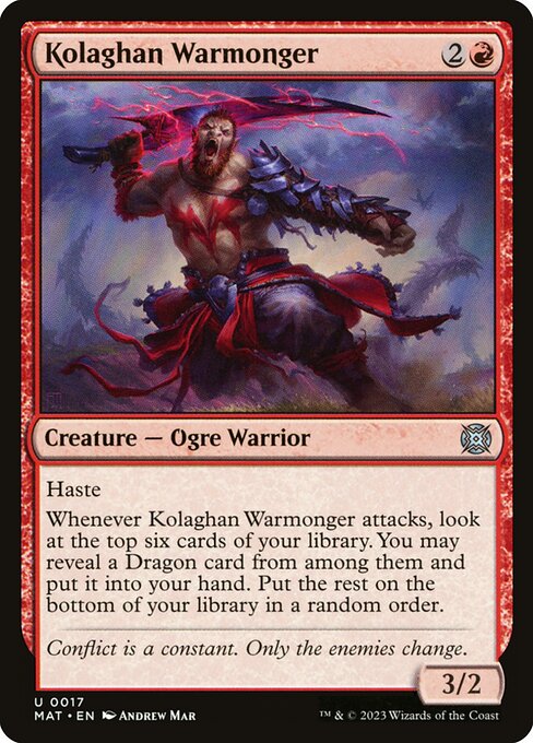 March of the Machine: The Aftermath - 17 - Kolaghan Warmonger - Uncommon - R - Non-foil (Front)