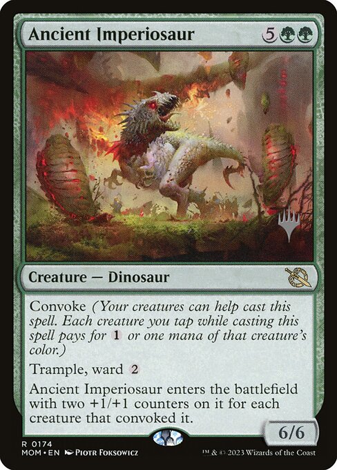 March of the Machine Promos - 174p - Ancient Imperiosaur - Rare - G - Foil - Promo (Front)