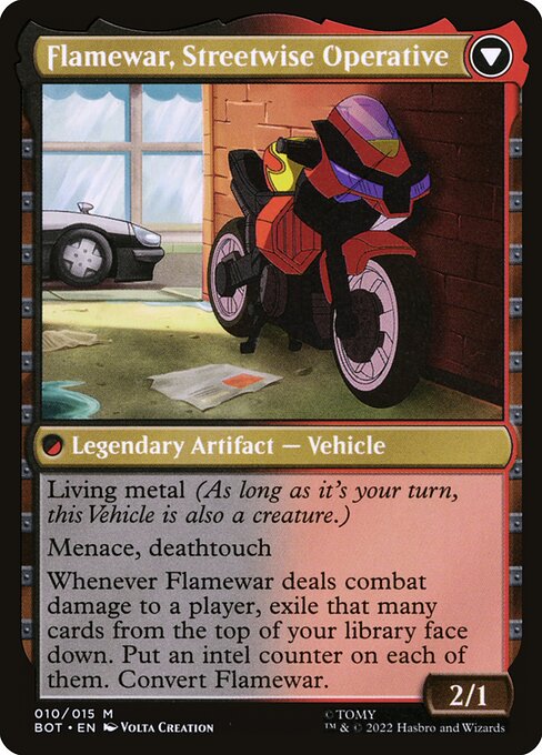 Transformers - 10 - Flamewar, Brash Veteran // Flamewar, Streetwise Operative - Mythic - C - Foil (Back)
