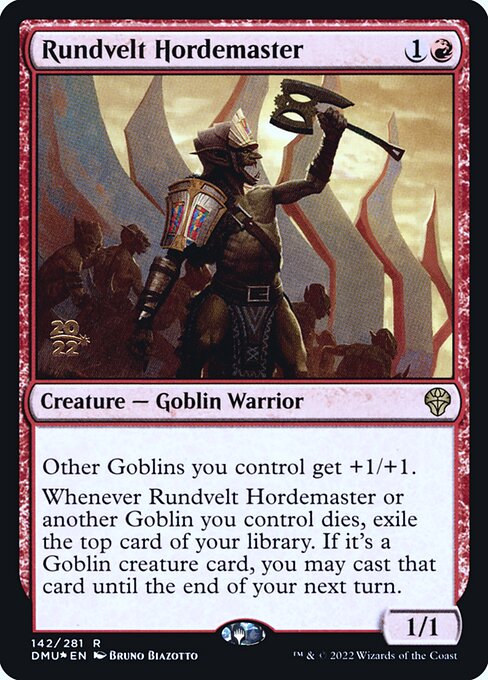 Dominaria United Promos - 142s - Rundvelt Hordemaster - Rare - R - Foil - Datestamped Promo (Front)