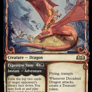 Wilds of Eldraine - 287 - Decadent Dragon // Expensive Taste - Rare - R - Non-foil (Front)