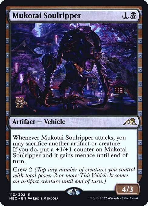 Kamigawa: Neon Dynasty Promos - 113s - Mukotai Soulripper - Rare - B - Foil - Datestamped Promo (Front)