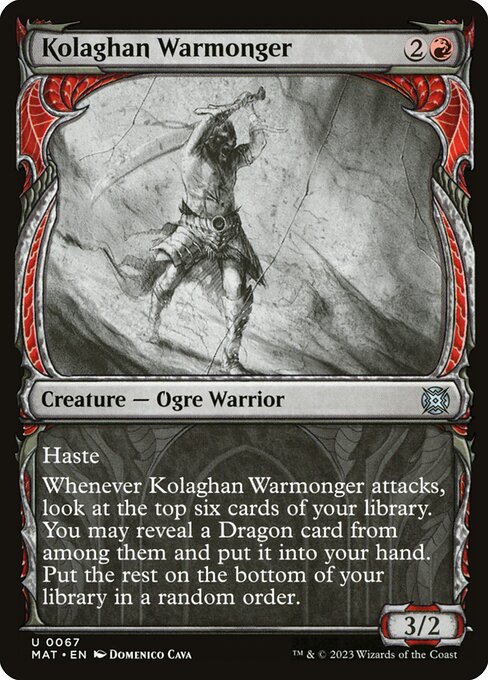 March of the Machine: The Aftermath - 67 - Kolaghan Warmonger - Uncommon - R - Non-foil (Front)