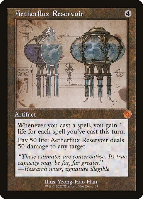 The Brothers' War Retro Artifacts - 65 - Aetherflux Reservoir - Mythic - C - Foil (Front)
