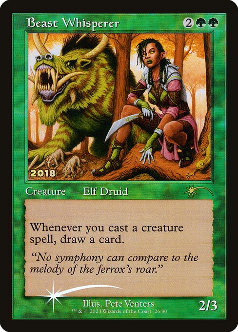 30th Anniversary Play Promos - 26 - Beast Whisperer - Rare - G - Foil - Datestamped Promo (Front)