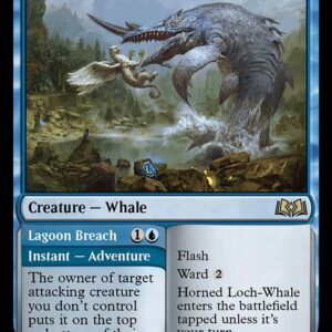 Wilds of Eldraine - 53 - Horned Loch-Whale // Lagoon Breach - Rare - U - Non-foil (Front)